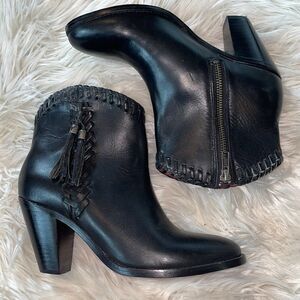 Trask Black Shelby Tumbled Calfskin Bootie